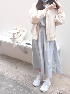「merry jenny（メリージェニー）のアイテム（ブルゾン）」を使った、𝐊𝐑さん（レディース・158cm）の秋コーディネート