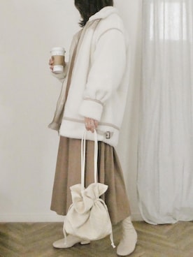 「ap retro（アプレトロ）のアイテム（ブルゾン）」を使った、ひぃちゃんさん（レディース・163cm）の冬コーディネート