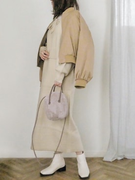 「ap retro（アプレトロ）のアイテム（ブルゾン）」を使った、ひぃちゃんさん（レディース・163cm）の冬コーディネート