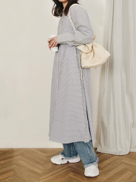 「ap retro（アプレトロ）のアイテム（シャツワンピース）」を使った、ひぃちゃんさん（レディース・163cm）の冬コーディネート