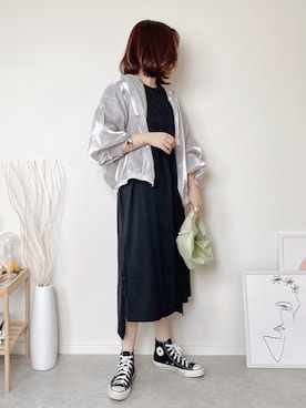 「ap retro（アプレトロ）のアイテム（ブルゾン）」を使った、ひぃちゃんさん（レディース・163cm）の夏コーディネート
