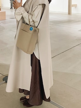 「select MOCA（セレクトモカ）のオーバーサイズロングベスト（ベスト）」を使った、リノさん（レディース・159cm）の秋コーディネート