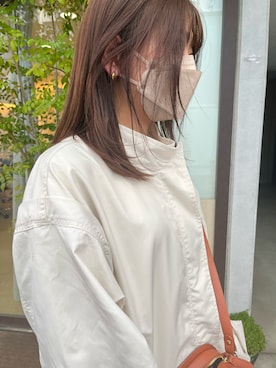 「アイボリー」｜「アイテム（モッズコート）」を使った、ranさん（レディース・160cm）の春コーディネート