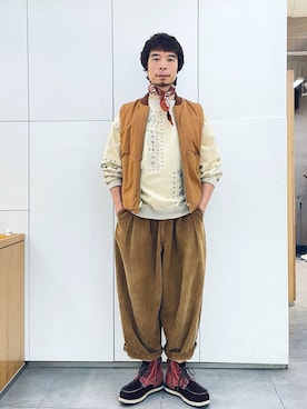 「PENDLETON（ペンドルトン）のアイテム（財布/小物）」を使った、Ansonさん（メンズ・178cm）の冬コーディネート