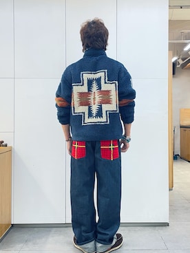 「RMCのアイテム（パンツ）」を使った、Ansonさん（メンズ・178cm）の冬コーディネート