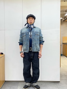 「RRL（ダブル アール エル）のアイテム（ジャケット/アウター）」を使った、Ansonさん（メンズ・178cm）の冬コーディネート
