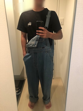 「no brand（ノーブランド）のアイテム（サロペット/オーバーオール）」を使った、Tackさん（メンズ・169cm）の夏コーディネート