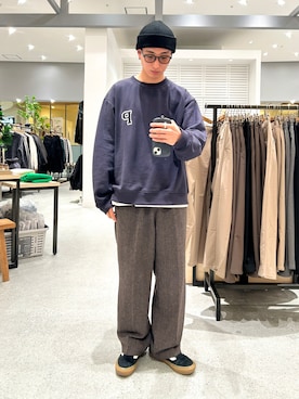 「coenスタッフスタイリング」｜「アイテム（スラックス）」を使った、いとかんさん（メンズ・170cm）の冬コーディネート