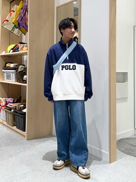 「coen」｜「アイテム（スウェット）」を使った、いとかんさん（メンズ・170cm）の冬コーディネート