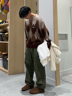 「coen」｜「アイテム（ブルゾン）」を使った、いとかんさん（メンズ・170cm）の冬コーディネート