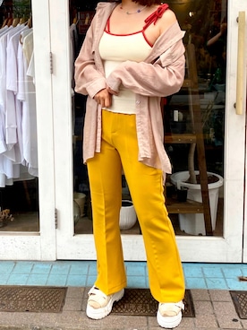 「SPINNS(スピンズ)のアイテム(キャミソール)」を使った、そらさん(レディース・155cm)の夏コーディネート