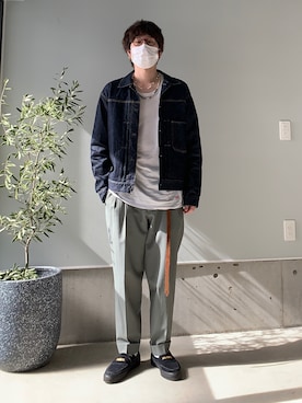「アイテム（ピアス（両耳用））」を使った、りまんさん（メンズ・175cm）の春コーディネート