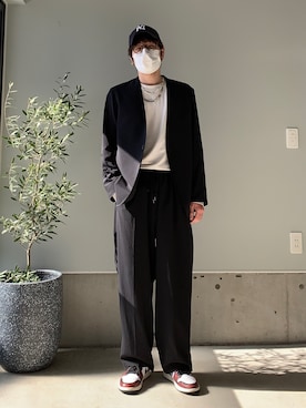 「AIR JORDAN」｜「アイテム（テーラードジャケット）」を使った、りまんさん（メンズ・175cm）の春コーディネート