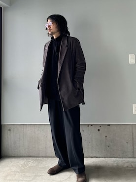「RAINMAKER（レインメーカー）のアイテム（スラックス）」を使った、りまんさん（メンズ・175cm）の冬コーディネート