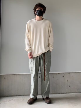「GLOSTER（グロスター）のアイテム」を使った、りまんさん（メンズ・175cm）の春コーディネート