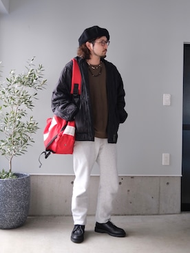 「marka（マーカ）のアイテム（ミリタリージャケット）」を使った、りまんさん（メンズ・175cm）の冬コーディネート
