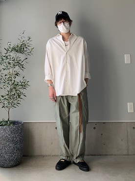 「mil（ミル）のアイテム（パンツ）」を使った、りまんさん（メンズ・175cm）の春コーディネート