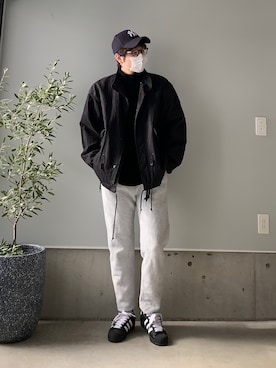 「marka（マーカ）のアイテム（ミリタリージャケット）」を使った、りまんさん（メンズ・175cm）の冬コーディネート