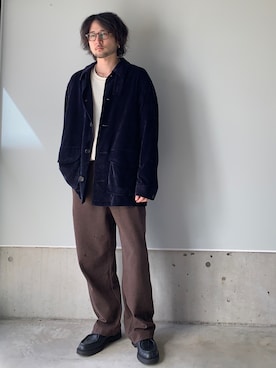 「GLOSTER（グロスター）のアイテム」を使った、りまんさん（メンズ・175cm）の秋コーディネート
