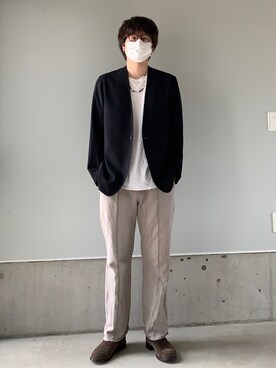 「いまどきジャケット写真」｜「アイテム（スウェットパンツ）」を使った、りまんさん（メンズ・175cm）の春コーディネート