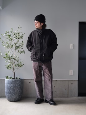 「marka（マーカ）のアイテム（ミリタリージャケット）」を使った、りまんさん（メンズ・175cm）の冬コーディネート