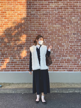 「GRL」｜「アイテム（バレエシューズ）」を使った、nnkさん（レディース・157cm）の冬コーディネート