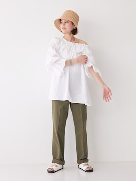 「Rougevif」｜「アイテム（帽子）」を使った、KANAさん（レディース・160cm）の夏コーディネート