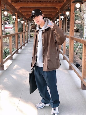 「Barbour（バブアー）のアイテム」を使った、どーんさん（メンズ・167cm）の冬コーディネート