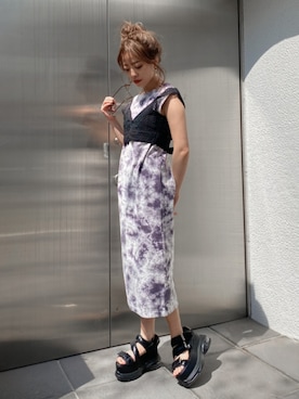 「EVRIS（エヴリス）のアイテム（ワンピース/ドレス）」を使った、karenさん（レディース・156cm）の夏コーディネート