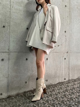 「H&M（エイチ・アンド・エム）のアイテム（ジャケット/アウター）」を使った、karenさん（レディース・156cm）の夏コーディネート