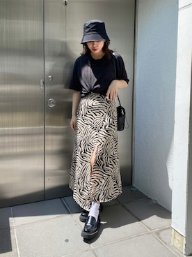 「EVRIS（エヴリス）のアイテム（帽子）」を使った、karenさん（レディース・156cm）の夏コーディネート