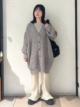 「着痩せ」｜「アイテム（チュニック）」を使った、もえこさん（レディース・156cm）の冬コーディネート