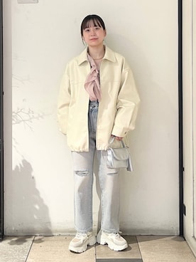 「アイテム（チョーカー）」を使った、もえこさん（レディース・156cm）の冬コーディネート