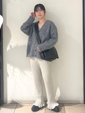 「アイテム（その他パンツ、シルバー系）」を使った、もえこさん（レディース・156cm）の秋コーディネート
