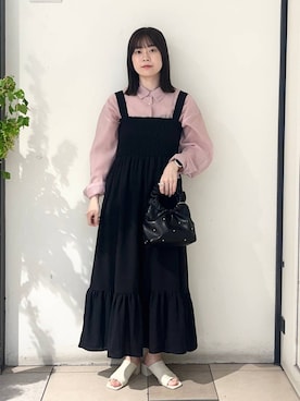 2WAYシャーリングワンピース 106268を使ったレディース人気