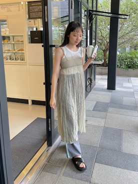 「アイテム（ワンピース）」を使った、yuka tanakaさん（レディース・160cm）の夏コーディネート