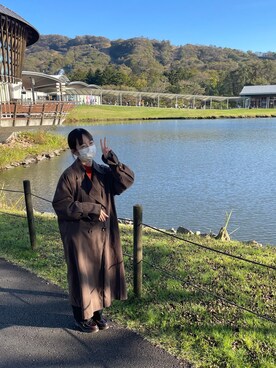 「coca（coca）（コカ）のアイテム（トレンチコート）」を使った、mikuさん（レディース・159cm）の秋コーディネート