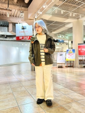 「ファッションの力を信じよう」｜「アイテム（マウンテンパーカー）」を使った、かさん（レディース・146cm）の冬コーディネート