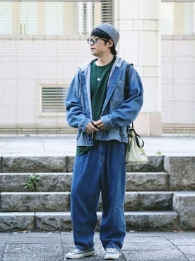 「セットアップ風」｜「アイテム（ブルゾン）」を使った、naokさん（メンズ・175cm）の秋コーディネート