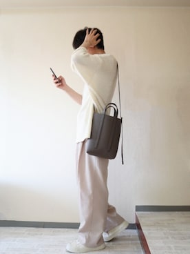 「ストレートパンツ」｜「アイテム（スウェット）」を使った、naokさん（メンズ・175cm）の夏コーディネート