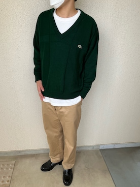 「DANTON（ダントン）のアイテム（チノパンツ）」を使った、タクマさん（メンズ・179cm）の春コーディネート