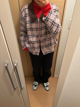 「アイテム（ジャケット/アウター、ピンク系）」を使った、HARUKAさん（レディース・168cm）の秋コーディネート