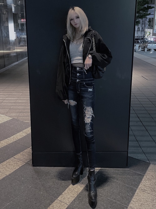 ZARA デニムパーカー　短丈 ZARA ヴィンテージ加工 デニムパーカー 短丈｜Yahoo!フリマ（旧