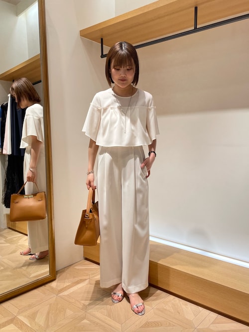 セール】《セットアップ対応》麻調フレアスリーブブラウス