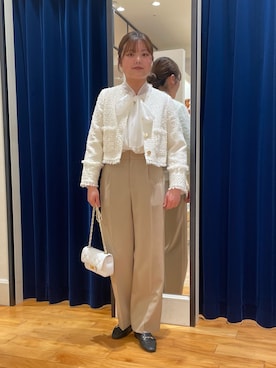 「NOLLEY'S」｜「アイテム（ノーカラージャケット）」を使った、kanaguchiさん（レディース・165cm）の冬コーディネート