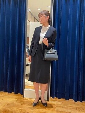 「NOLLEY'S」｜「アイテム（ノーカラージャケット）」を使った、kanaguchiさん（レディース・164cm）の秋コーディネート