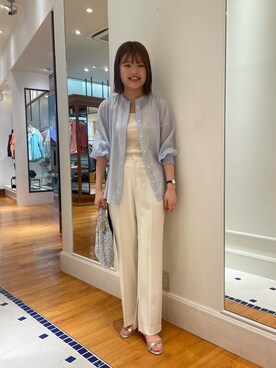 「NOLLEY’S（ノーリーズ）のラメテレコ2WAYタンクトップ（タンクトップ）」を使った、kanaguchiさん（レディース・164cm）の春コーディネート