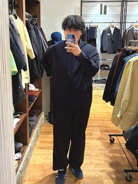 「EKAL（エカル）のDOT AIR LONG-SLEEVE  SHIRTS（シャツ/ブラウス、ブルー系）」を使った、たちばなさん（メンズ・180cm）の春コーディネート