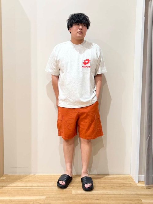 『セットアップ対応』天然素材リネンコットンイージーカーゴショーツ