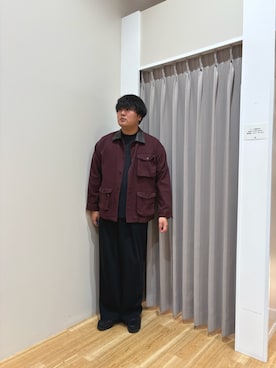 「アイテム（カバーオール）」を使った、たちばなさん（メンズ・180cm）の秋コーディネート